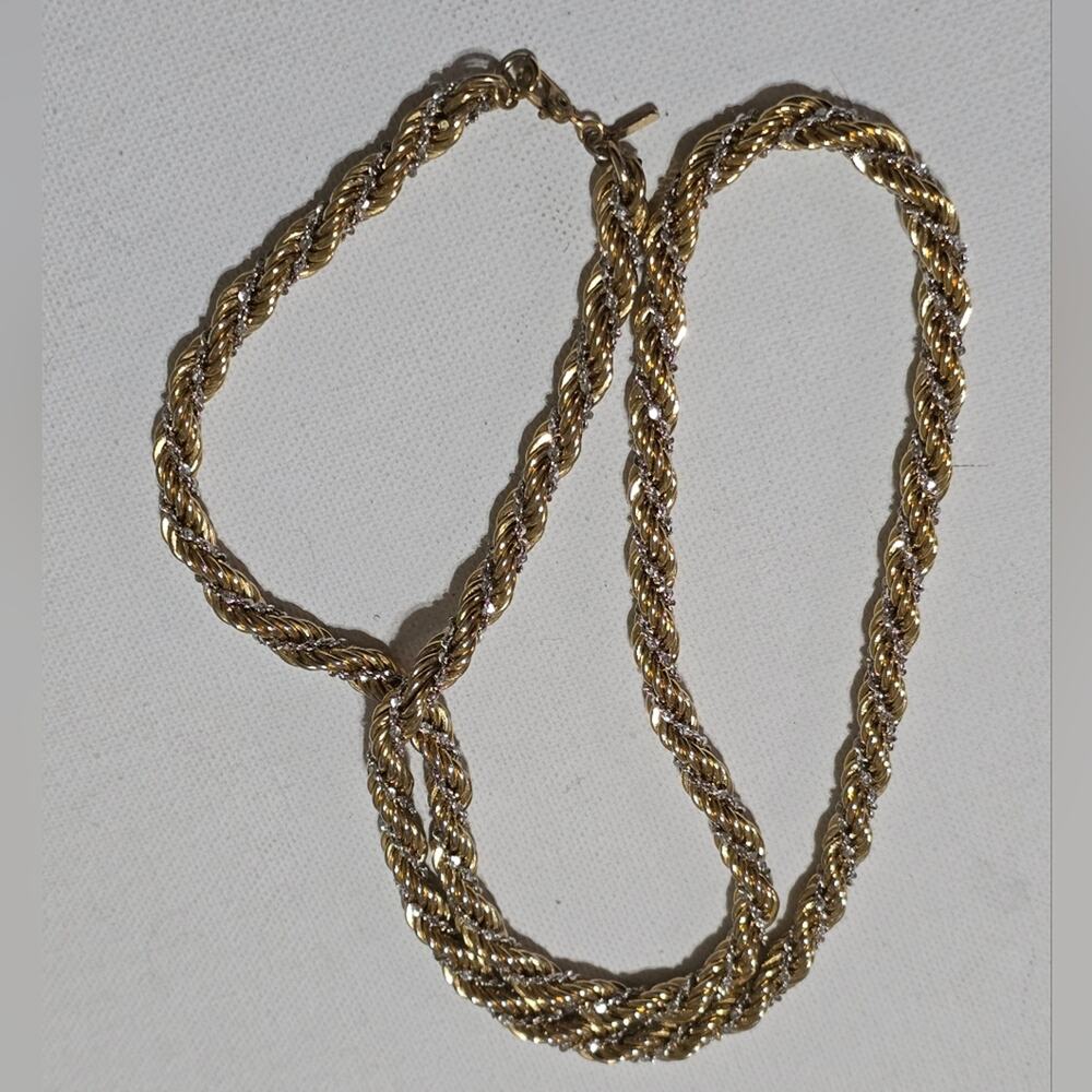 Monet Vintage Gold‎ and Silver Rope Chain Necklace